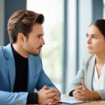 소통을 통한 문제 해결 방법 - **Prompt 1: The Art of Active Listening and Empathy**
    "A diverse group of two professionals, one...