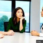 Home 23 소통에서 발생할 수 있는 편견 다루기 - Photorealistic workplace roundtable discussion in a bright modern American office, a diverse group o...
